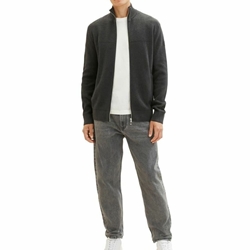 Chaqueta Tom Tailor Structured Knit Jacket Black Grey Melange - Imagen 1