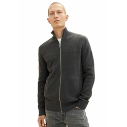 Chaqueta Tom Tailor Structured Knit Jacket Black Grey Melange - Imagen 2
