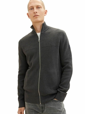 Chaqueta Tom Tailor Structured Knit Jacket Black Grey Melange - Imagen 2