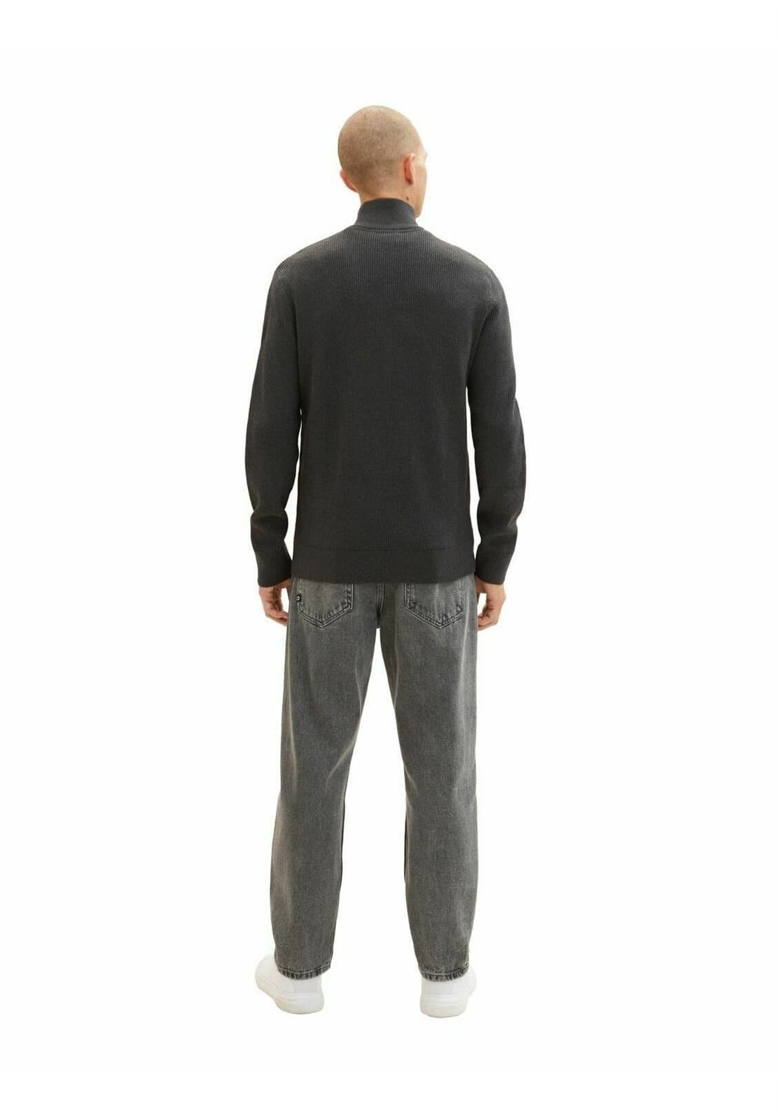 Chaqueta Tom Tailor Structured Knit Jacket Black Grey Melange - Imagen 3