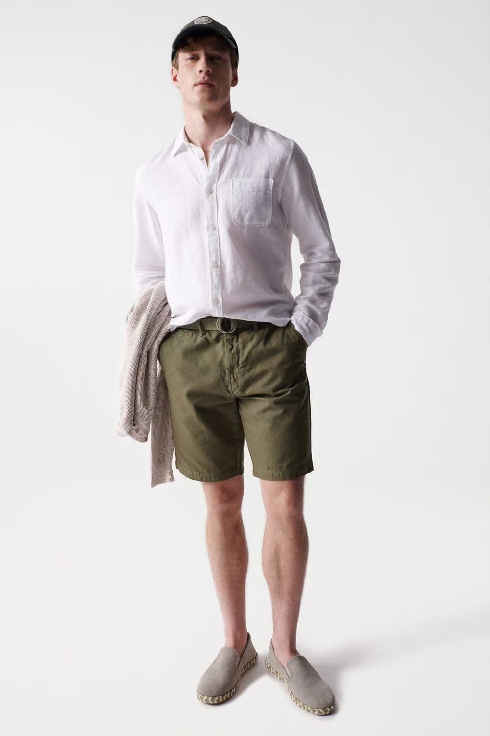 Chino short SALSA 21005526 520 verde - Imagen 3