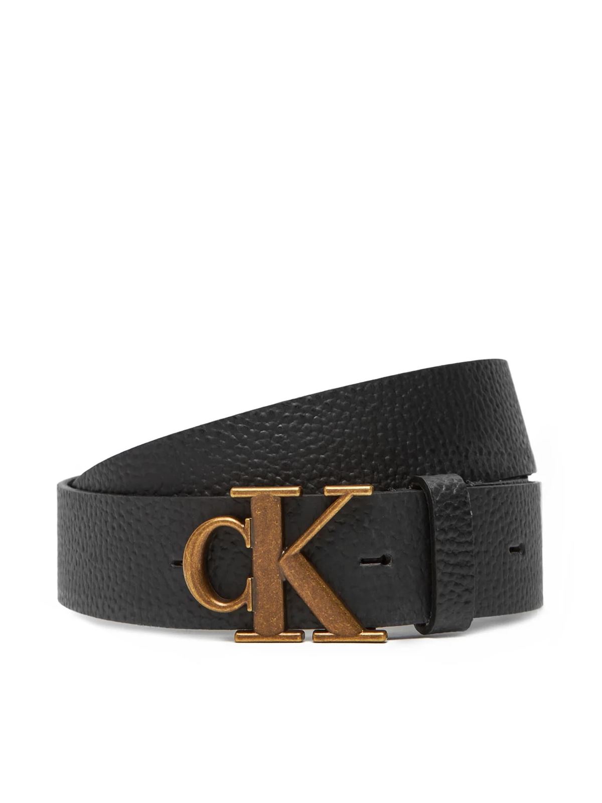 Cinturón Calvin Klein Monogram Buckle Black/Antique Brass LV04G7025G WC5 - Imagen 1