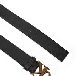 Cinturón Calvin Klein Monogram Buckle Black/Antique Brass LV04G7025G WC5 - Imagen 2