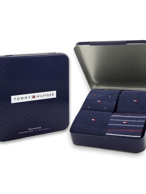 Estuche Pack 4 Pares Calcetines Tommy Hilfiger Navy 701235375 001804/805 - Imagen 1