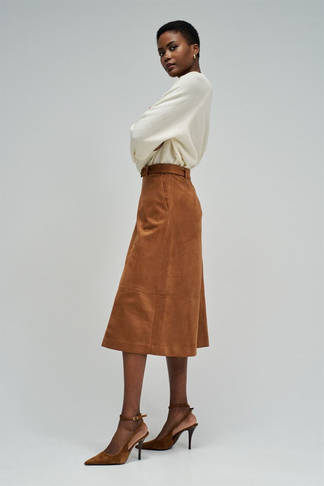 Falda SALSA 21011197 930 dark brown - Imagen 2