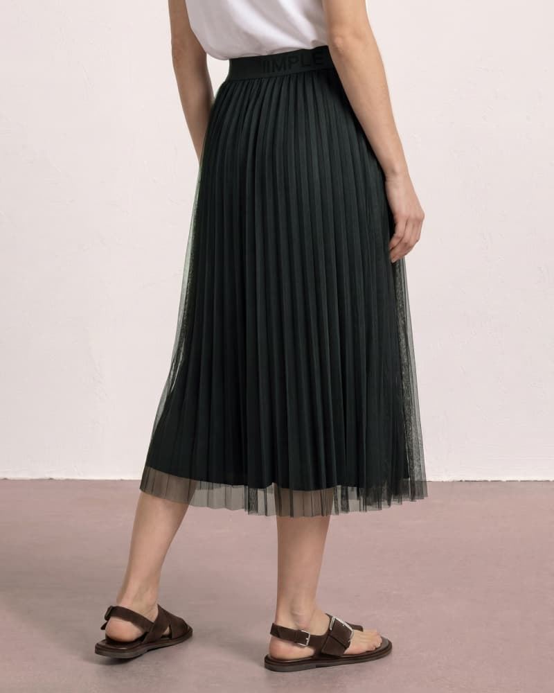 Falda STREET ONE 361940 17742 Midi Plissee Tuell Skirt Solid Black - Imagen 2