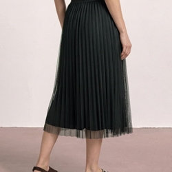 Falda STREET ONE 361940 17742 Midi Plissee Tuell Skirt Solid Black - Imagen 2