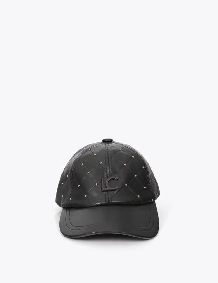 Gorra Lola Casademunt pespunteada con detalle de mini tachas Negro LF2607022 00N - Imagen 1