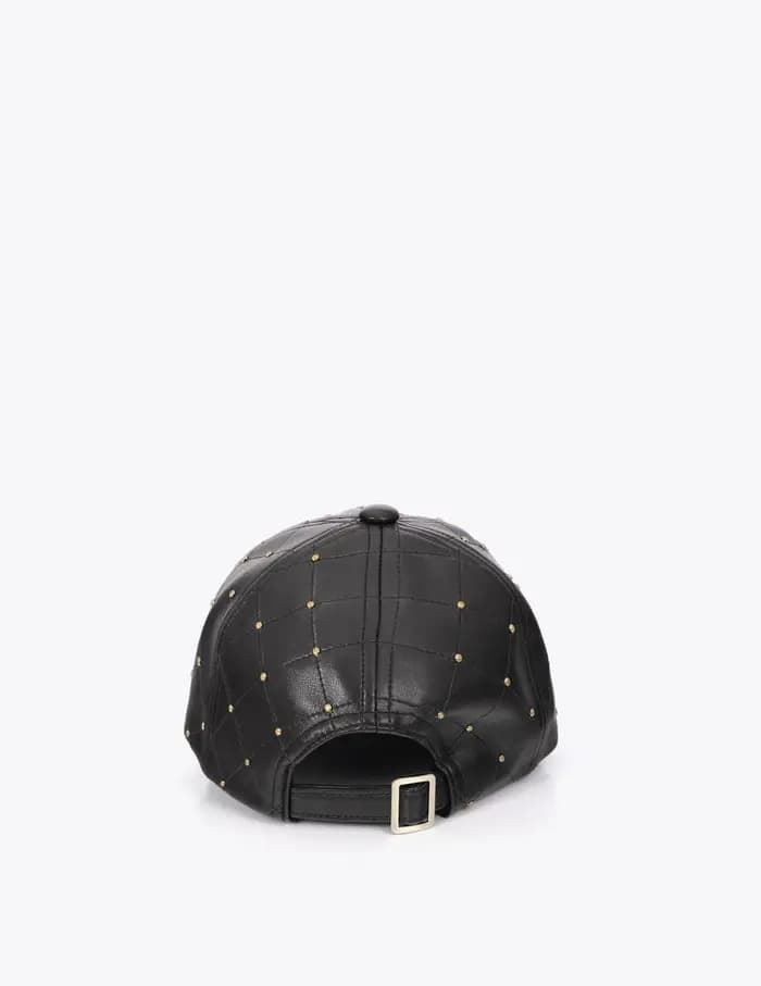 Gorra Lola Casademunt pespunteada con detalle de mini tachas Negro LF2607022 00N - Imagen 2