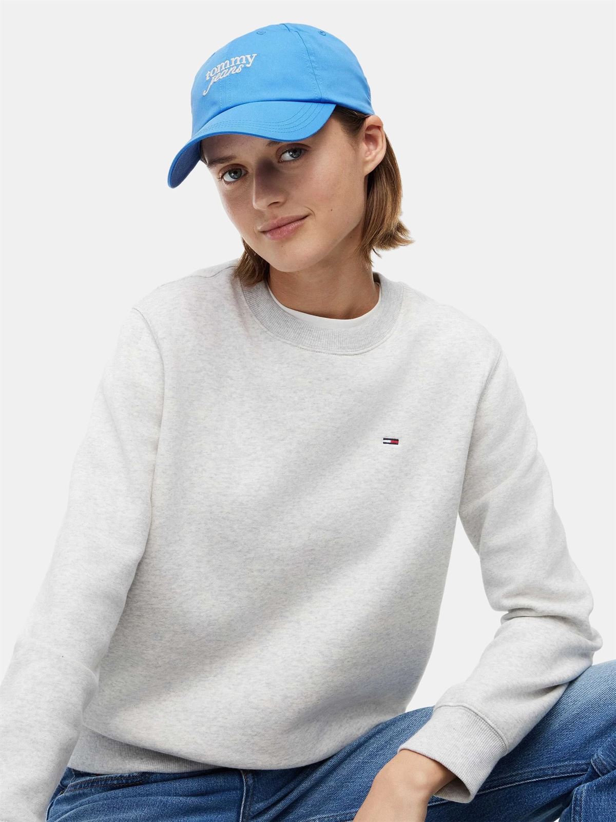 Gorra Tommy Jeans Script Logo Copenhagen Blue AW0AW18358 C39 - Imagen 2