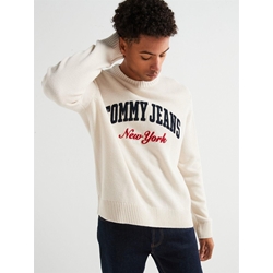 Jersey Blanco Tommy Jeans Reg Varsity Crew - Imagen 1