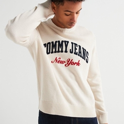 Jersey Blanco Tommy Jeans Reg Varsity Crew - Imagen 1