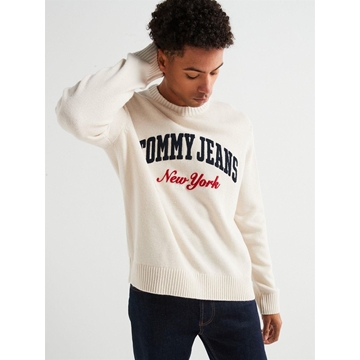 Jersey Blanco Tommy Jeans Reg Varsity Crew - Imagen 1