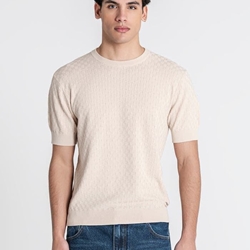 Jersey Gianni Kavanagh Beige Squared Knit GKM007883 - Imagen 1