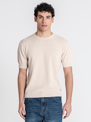 Jersey Gianni Kavanagh Beige Squared Knit GKM007883 - Imagen 1