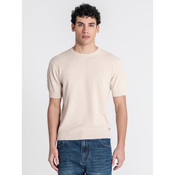 Jersey Gianni Kavanagh Beige Squared Knit GKM007883 - Imagen 1