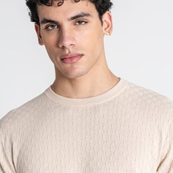 Jersey Gianni Kavanagh Beige Squared Knit GKM007883 - Imagen 2