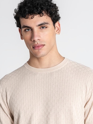 Jersey Gianni Kavanagh Beige Squared Knit GKM007883 - Imagen 2