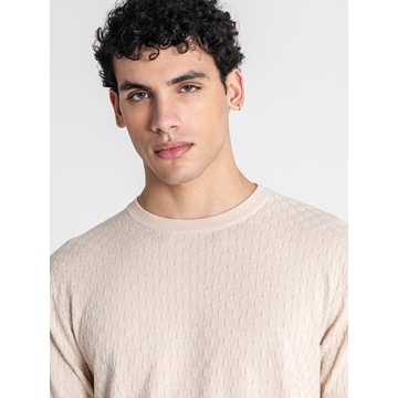 Jersey Gianni Kavanagh Beige Squared Knit GKM007883 - Imagen 2