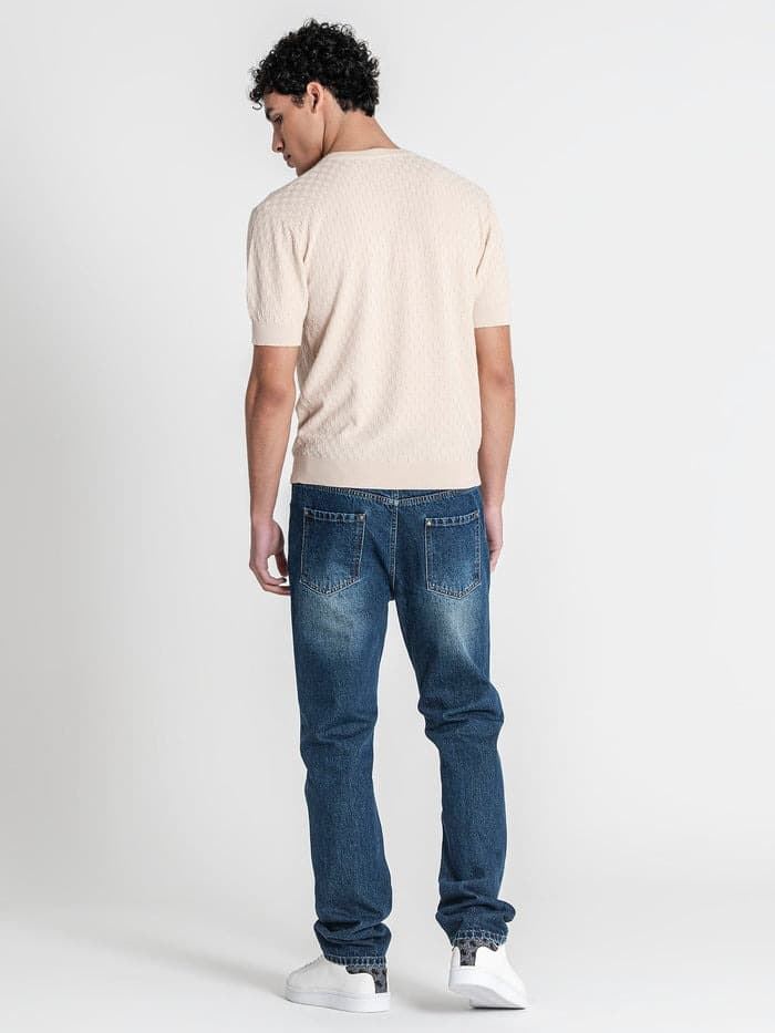 Jersey Gianni Kavanagh Beige Squared Knit GKM007883 - Imagen 3