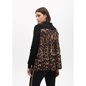 Jersey Lola Casademunt Espalda Plisada en Leopardo Negro y Marrón LF2611002 2N5 - Imagen 2