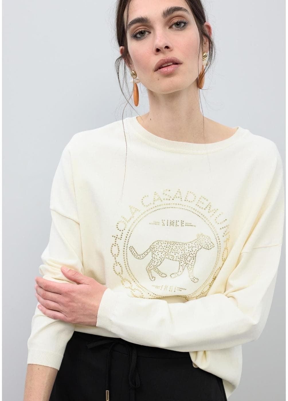 Jersey LOLA CASADEMUNT LS2611030 001 blanco - Imagen 1