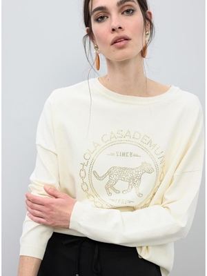 Jersey LOLA CASADEMUNT LS2611030 001 blanco - Imagen 1