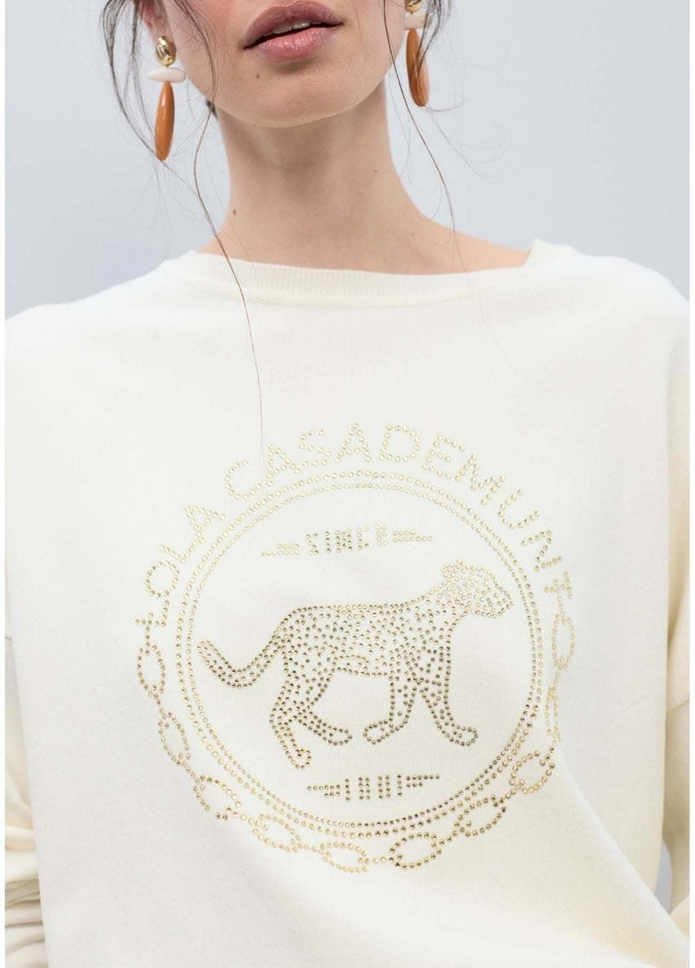 Jersey LOLA CASADEMUNT LS2611030 001 blanco - Imagen 2