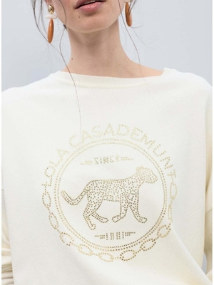 Jersey LOLA CASADEMUNT LS2611030 001 blanco - Imagen 2