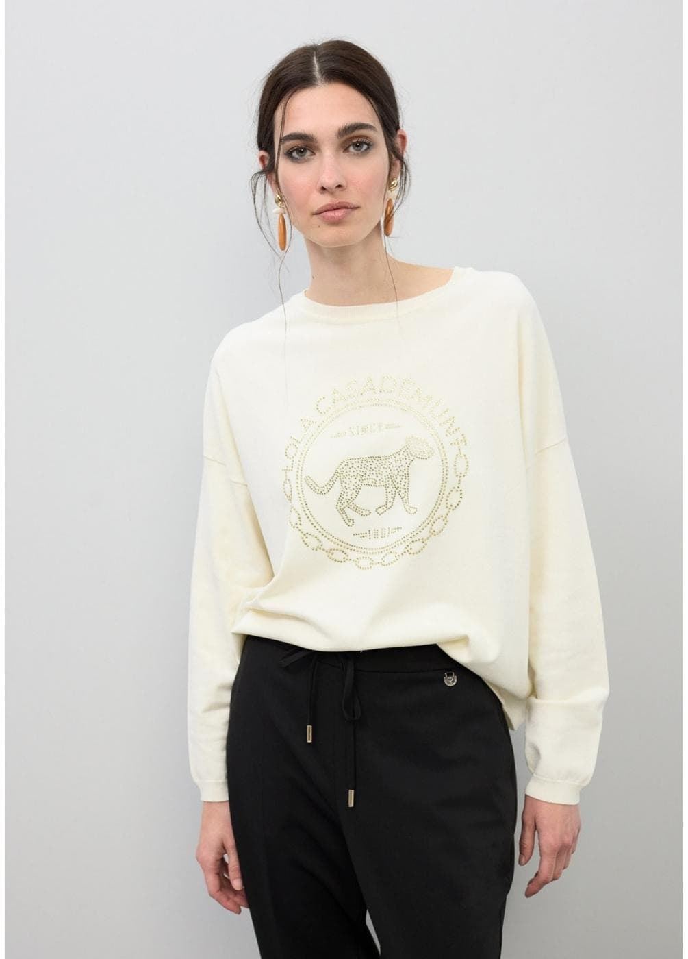 Jersey LOLA CASADEMUNT LS2611030 001 blanco - Imagen 4