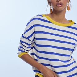 Jersey Rayas Lola Casademunt Bicolor Crudo y Azul LS2611027 - Imagen 1