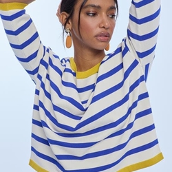 Jersey Rayas Lola Casademunt Bicolor Crudo y Azul LS2611027 - Imagen 2