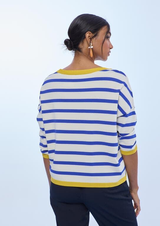 Jersey Rayas Lola Casademunt Bicolor Crudo y Azul LS2611027 - Imagen 4