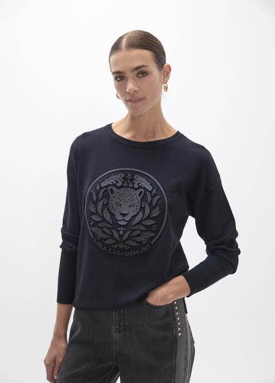 Jersey rosco embossed Lola Casademunt Negro LF2611018 00N - Imagen 1