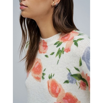 Jersey Salsa Jeans Floral Print Light Pearl 21010521 010 - Imagen 2
