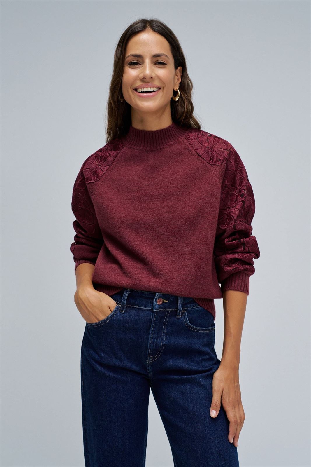 Jersey Salsa Jeans Granate 21010460 730 - Imagen 2