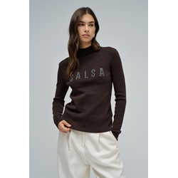 Jersey Salsa Jeans Knitted Dark Brown 21010455 930 - Imagen 2