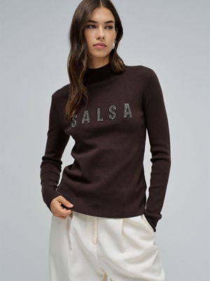 Jersey Salsa Jeans Knitted Dark Brown 21010455 930 - Imagen 2