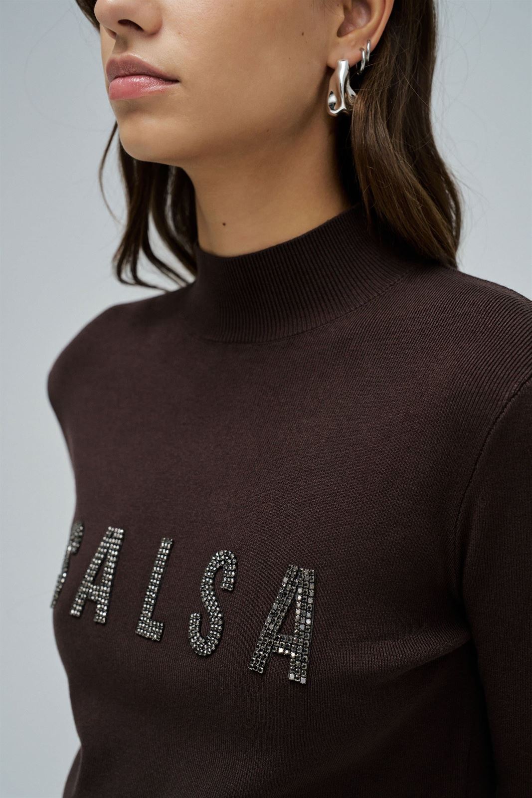 Jersey Salsa Jeans Knitted Dark Brown 21010455 930 - Imagen 4