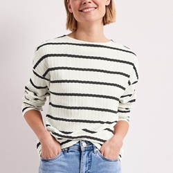 Jersey STREET ONE 324785 27502 striped knit look shadowed navy - Imagen 1