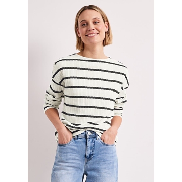 Jersey STREET ONE 324785 27502 striped knit look shadowed navy - Imagen 1