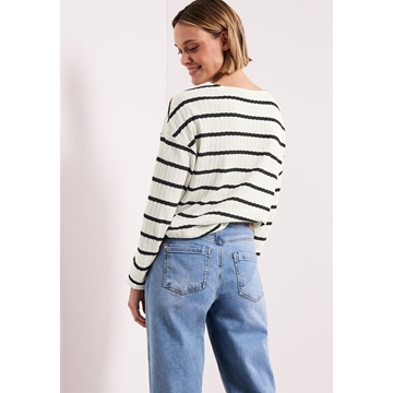 Jersey STREET ONE 324785 27502 striped knit look shadowed navy - Imagen 2