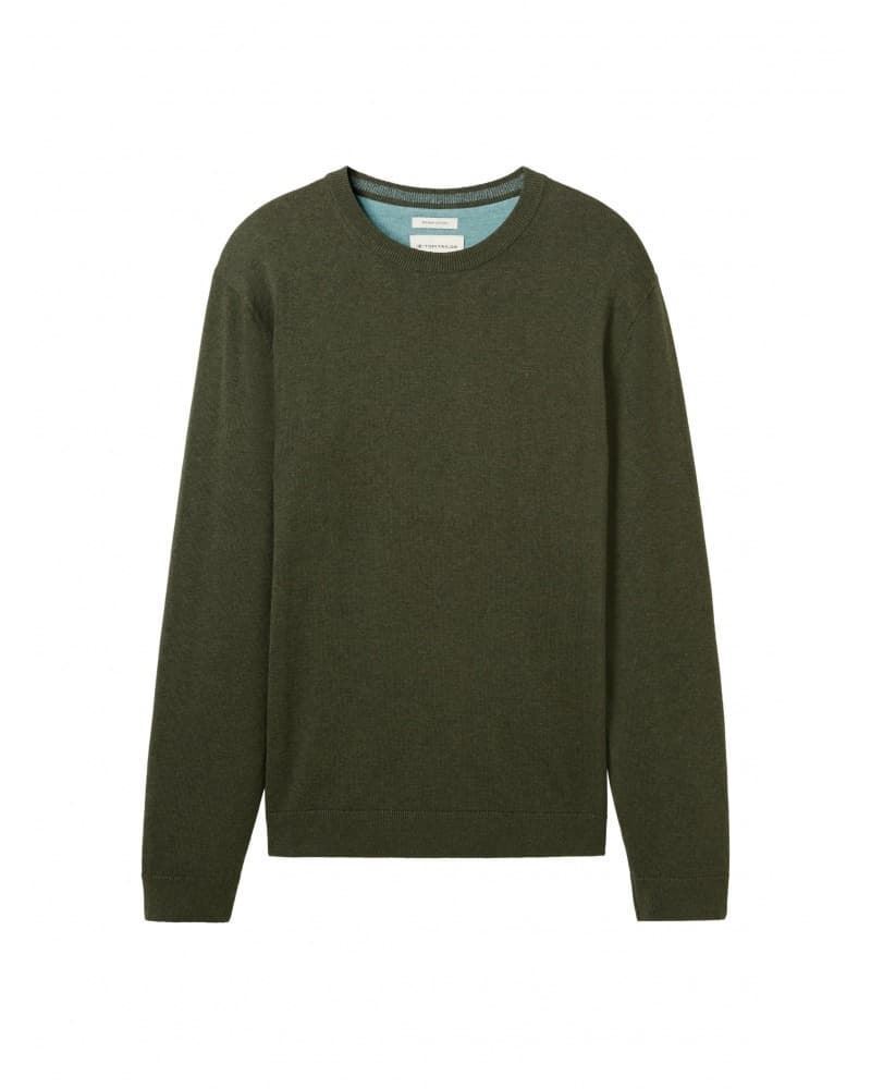 Jersey Tom Tailor 1039810 36230 Green Melange - Imagen 6