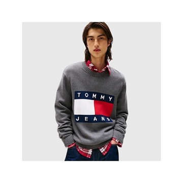 Jersey Tommy Jeans Tjm Reg Melange Flag Black HTR DM0DM22105 PU2 - Imagen 1