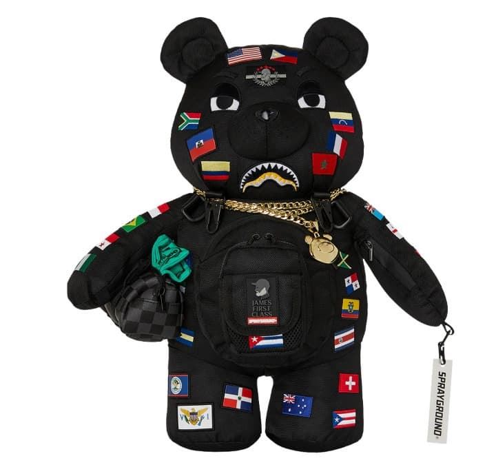 Mochila de Oso Sprayground James Flags Bear 910B7742NSZ - Imagen 1