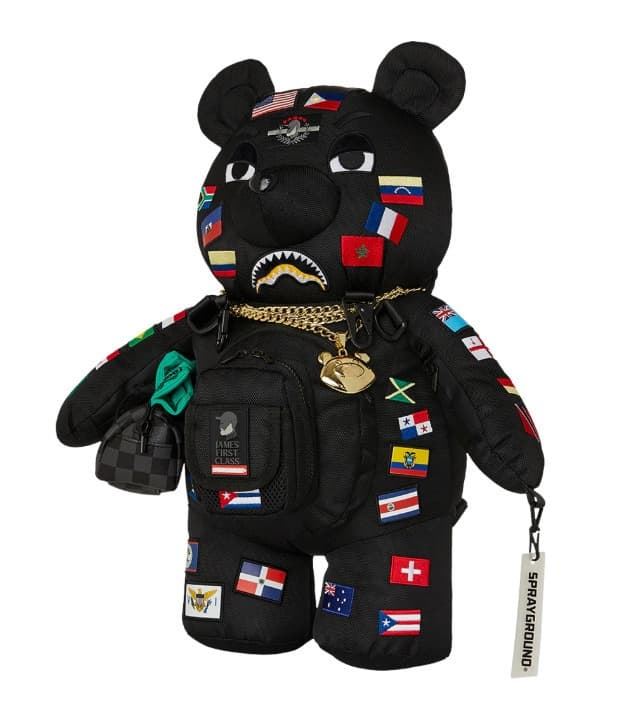Mochila de Oso Sprayground James Flags Bear 910B7742NSZ - Imagen 2