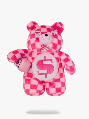 Mochila oso Sprayground 910B8274NSZ Pink Fur Check moneybear Backpack - Imagen 1