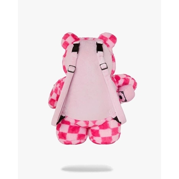 Mochila oso Sprayground 910B8274NSZ Pink Fur Check moneybear Backpack - Imagen 2