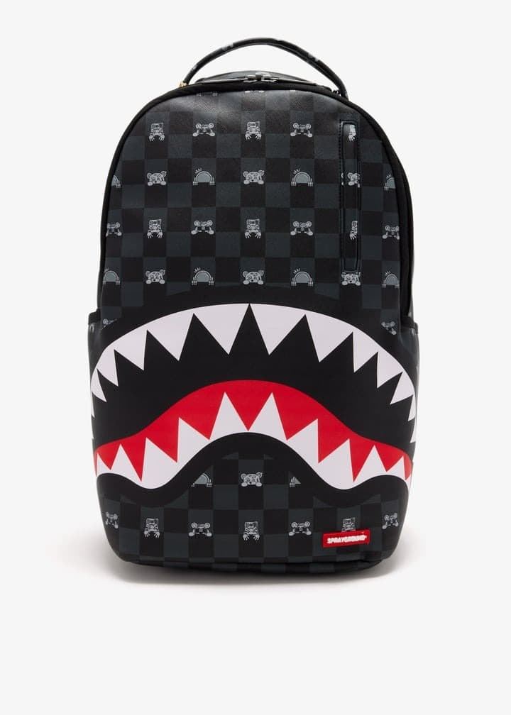Mochila SPRAYGROUND 910B8872NSZ Gray Peeking Character Check Backpack - Imagen 1