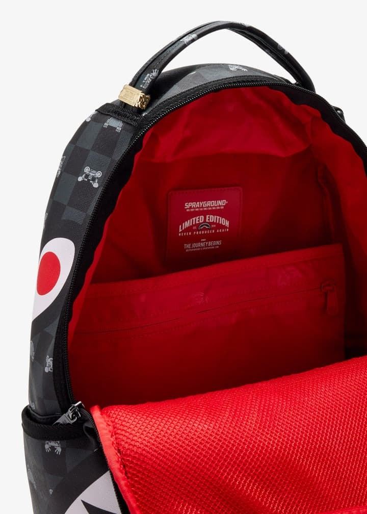 Mochila SPRAYGROUND 910B8872NSZ Gray Peeking Character Check Backpack - Imagen 4